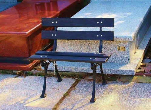 Ławka przygrobowa z oparciem, ekokompozyt EKOFORME