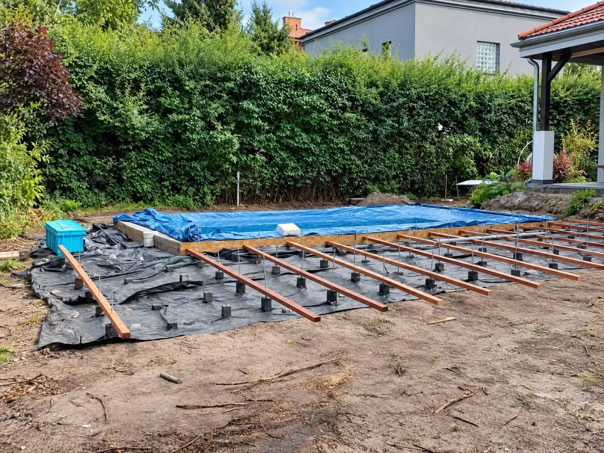 Taras na legarach w systemie szpilkowym, kadr 5 z 8